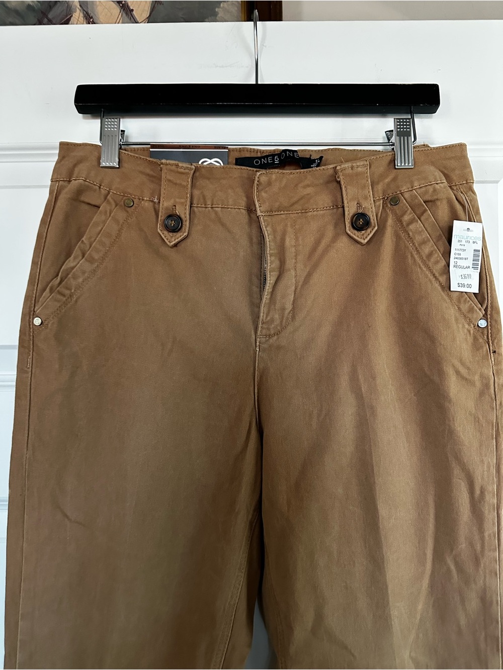 Dark khaki Boot-Cut Pants